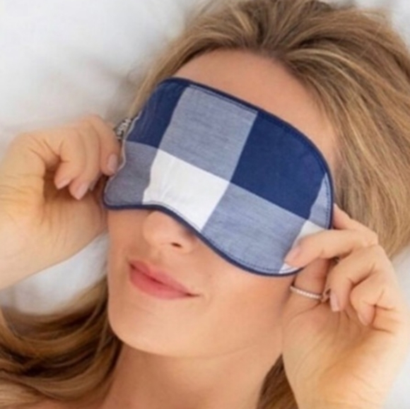 NWT Hastens Beauty Sleep Mask Blue Checkboard - Picture 5 of 5